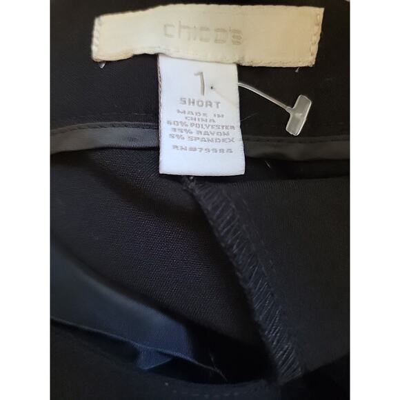 Chicos Black Dress Trousers Pants No Show Pockets Womens Slacks Sz Chico 1 Short - Picture 5 of 6